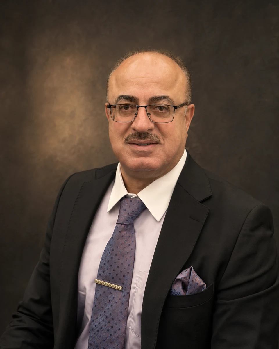Portrait of Dr. Ibrahim Ahmed Mahmoud Al-Hunaity, founder of KLEON Law Firm